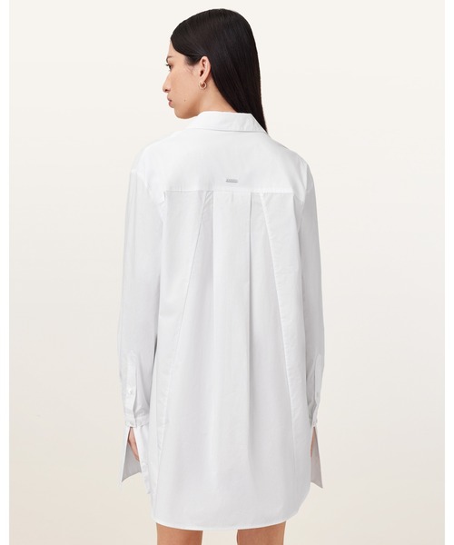 ALLSAINTS（オールセインツ）の「ALBER LONG SLEEVE SHIRT DRESS | ALBER 長袖 シャツ ドレス・ワンピース（シャツワンピース・レディース・ホワイト・4/6/8）」の11枚目の写真