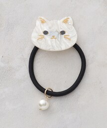 grove（グローブ）の「ネコフェイスパール調ポニー（その他ヘアアクセサリー）」