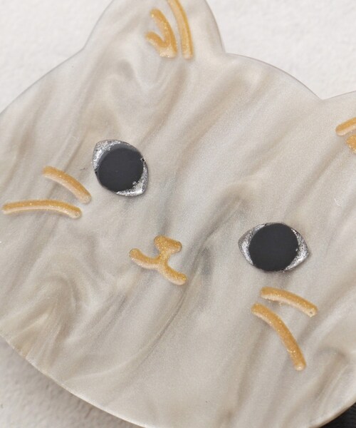 grove（グローブ）の「ネコフェイスパール調ポニー（その他ヘアアクセサリー・レディース・グレー/アイボリー/ブラック・00）」の6枚目の写真