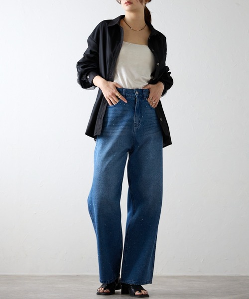 r.(アールドット)の「ラインストーン デニムパンツ(デニムパンツ・レディース・ライトブルー/ブラック/ブルー・SMALL/MEDIUM)」の10枚目の写真