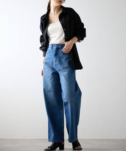 r.(アールドット)の「ラインストーン デニムパンツ(デニムパンツ・レディース・ライトブルー/ブラック/ブルー・SMALL/MEDIUM)」の11枚目の写真
