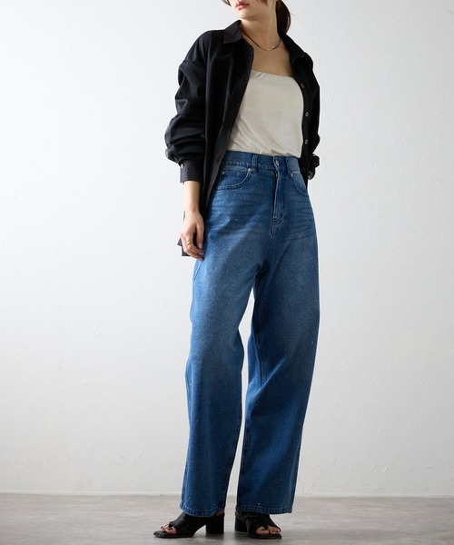 r.(アールドット)の「ラインストーン デニムパンツ(デニムパンツ・レディース・ライトブルー/ブラック/ブルー・SMALL/MEDIUM)」の12枚目の写真