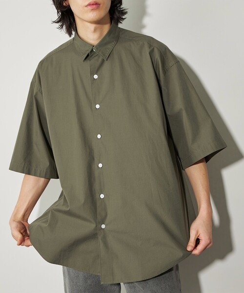 CITEN（シテン）の「＜CITEN＞スタンダードハーフスリーブシャツ（シャツ/ブラウス・メンズ・ダークグレー/ライトグレー/ライム/オリーブ/ライトブルー・S/M/L）」の4枚目の写真