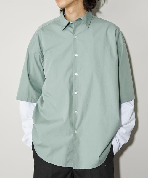 CITEN（シテン）の「＜CITEN＞スタンダードハーフスリーブシャツ（シャツ/ブラウス・メンズ・ダークグレー/ライトグレー/ライム/オリーブ/ライトブルー・S/M/L）」の5枚目の写真