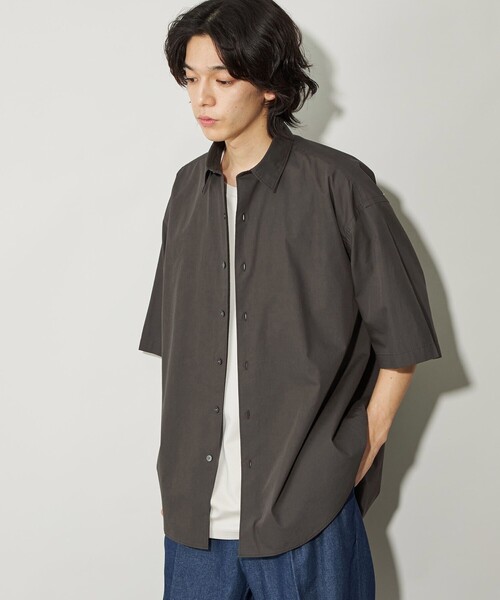 CITEN（シテン）の「＜CITEN＞スタンダードハーフスリーブシャツ（シャツ/ブラウス・メンズ・ダークグレー/ライトグレー/ライム/オリーブ/ライトブルー・S/M/L）」の3枚目の写真