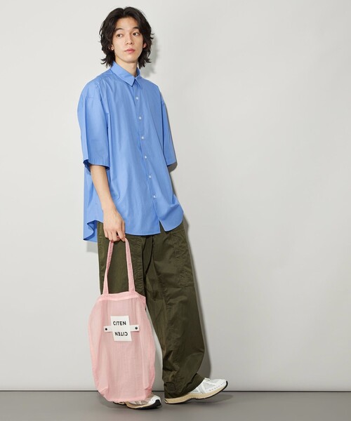 CITEN（シテン）の「＜CITEN＞スタンダードハーフスリーブシャツ（シャツ/ブラウス・メンズ・ダークグレー/ライトグレー/ライム/オリーブ/ライトブルー・S/M/L）」の10枚目の写真