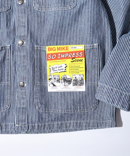 BIG MIKE(ビッグマイク)の「BIG MIKE Duck Collar Denim Shirt Jacket ダックカラー デニムシャツジャケット(カバーオール・メンズ・ダークインディゴブルー/ライトインディゴブルー/ストライプ・L/XL/M)」の13枚目の写真