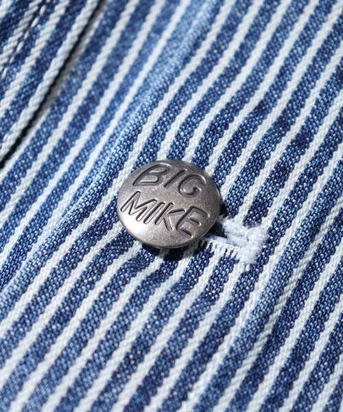 BIG MIKE(ビッグマイク)の「BIG MIKE Duck Collar Denim Shirt Jacket ダックカラー デニムシャツジャケット(カバーオール・メンズ・ダークインディゴブルー/ライトインディゴブルー/ストライプ・L/XL/M)」の9枚目の写真