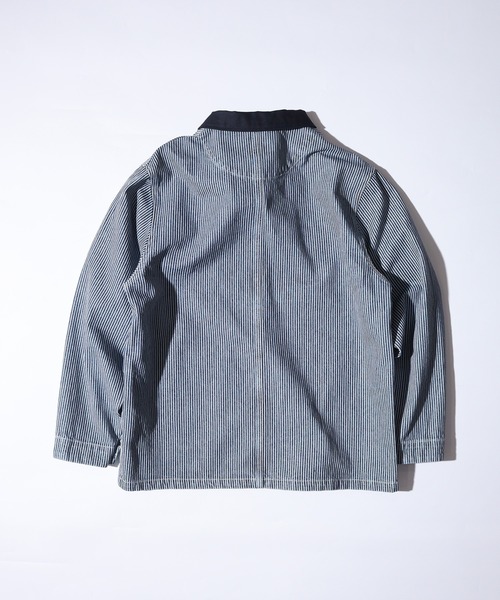 BIG MIKE(ビッグマイク)の「BIG MIKE Duck Collar Denim Shirt Jacket ダックカラー デニムシャツジャケット(カバーオール・メンズ・ダークインディゴブルー/ライトインディゴブルー/ストライプ・L/XL/M)」の14枚目の写真