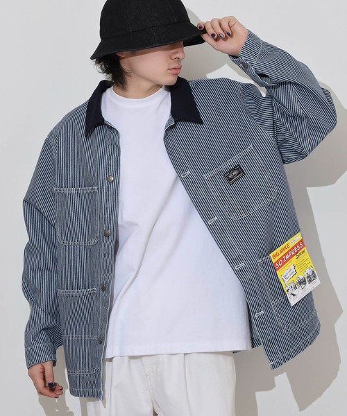 BIG MIKE(ビッグマイク)の「BIG MIKE Duck Collar Denim Shirt Jacket ダックカラー デニムシャツジャケット(カバーオール・メンズ・ダークインディゴブルー/ライトインディゴブルー/ストライプ・L/XL/M)」の20枚目の写真