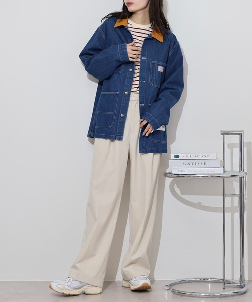 BIG MIKE(ビッグマイク)の「BIG MIKE Duck Collar Denim Shirt Jacket ダックカラー デニムシャツジャケット(カバーオール・メンズ・ダークインディゴブルー/ライトインディゴブルー/ストライプ・L/XL/M)」の18枚目の写真