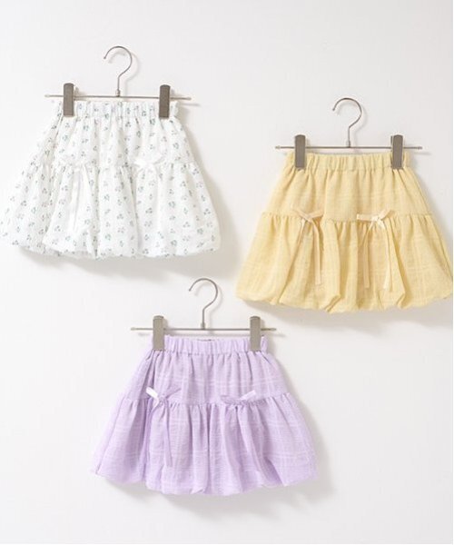 Lycee mine（リセマイン）の「【セットアップ可能】リボン付きバルーンスカート（スカート・キッズ・レモンイエロー/オフホワイト/ラベンダー・110cm/150cm/100cm/120cm/140cm/130cm）」の4枚目の写真