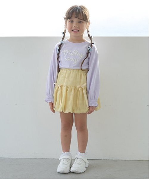 Lycee mine（リセマイン）の「【セットアップ可能】リボン付きバルーンスカート（スカート・キッズ・レモンイエロー/オフホワイト/ラベンダー・110cm/150cm/100cm/120cm/140cm/130cm）」の15枚目の写真