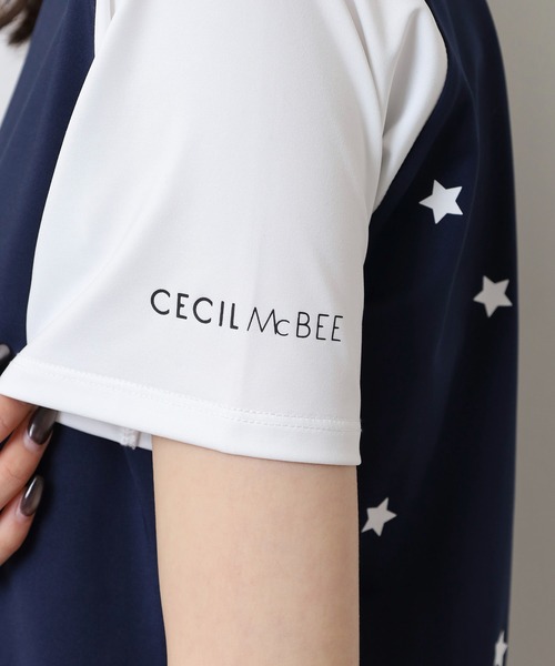 CECIL McBEE(セシルマクビー)の「スターバイカラーラグラン半袖モックネックシャツ(Tシャツ/カットソー・レディース・ホワイト/ネイビー・3(L)/2(M)/1(S))」の17枚目の写真