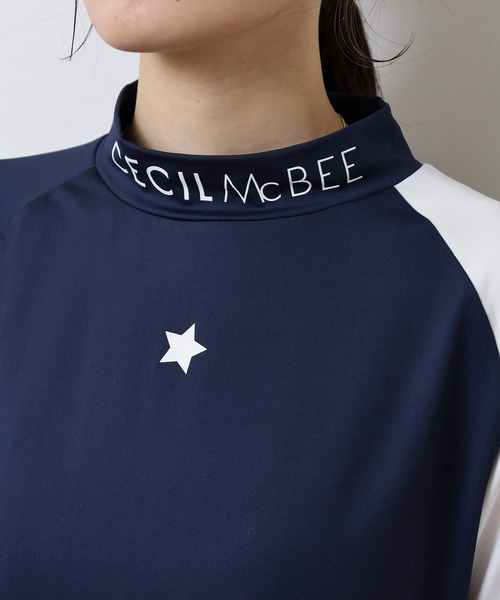 CECIL McBEE(セシルマクビー)の「スターバイカラーラグラン半袖モックネックシャツ(Tシャツ/カットソー・レディース・ホワイト/ネイビー・3(L)/2(M)/1(S))」の16枚目の写真