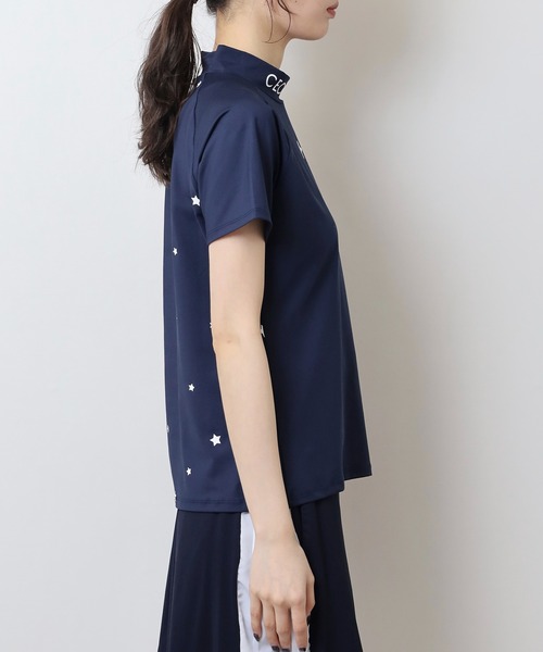 CECIL McBEE(セシルマクビー)の「スターバイカラーラグラン半袖モックネックシャツ(Tシャツ/カットソー・レディース・ホワイト/ネイビー・3(L)/2(M)/1(S))」の14枚目の写真