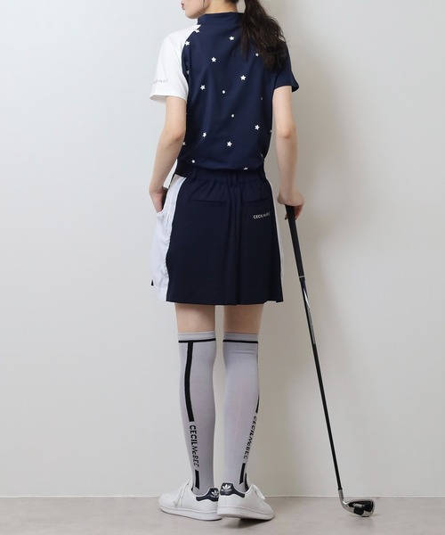 CECIL McBEE(セシルマクビー)の「スターバイカラーラグラン半袖モックネックシャツ(Tシャツ/カットソー・レディース・ホワイト/ネイビー・3(L)/2(M)/1(S))」の10枚目の写真