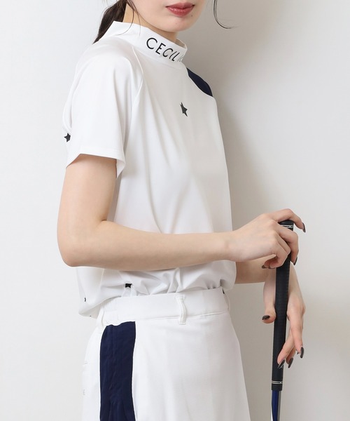 CECIL McBEE(セシルマクビー)の「スターバイカラーラグラン半袖モックネックシャツ(Tシャツ/カットソー・レディース・ホワイト/ネイビー・3(L)/2(M)/1(S))」の20枚目の写真