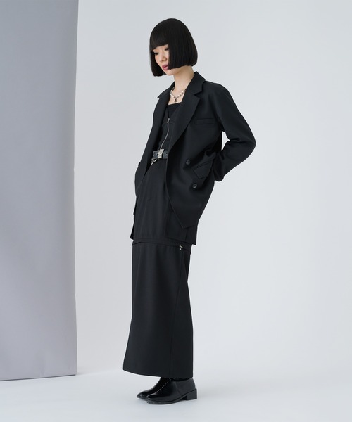 Ellno de Mavie（エルノデメヴィ）の「2wayレングスカーゴナロースカート / SETUP対応（スカート・レディース・ピンク/ブラック・FREE）」の6枚目の写真