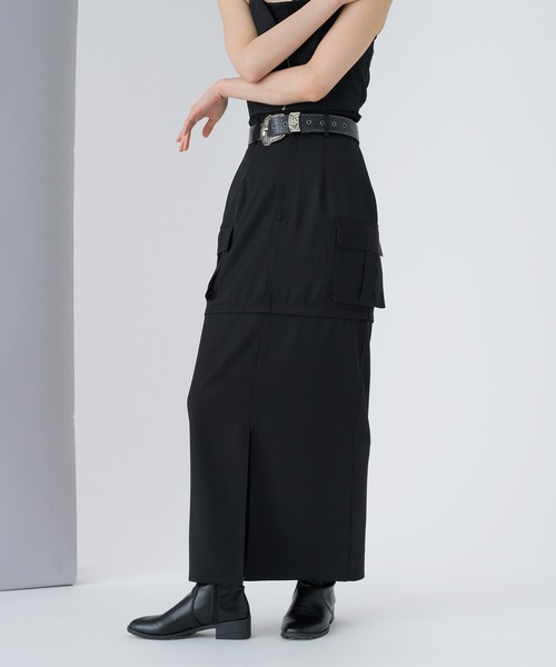 Ellno de Mavie（エルノデメヴィ）の「2wayレングスカーゴナロースカート / SETUP対応（スカート・レディース・ピンク/ブラック・FREE）」の10枚目の写真