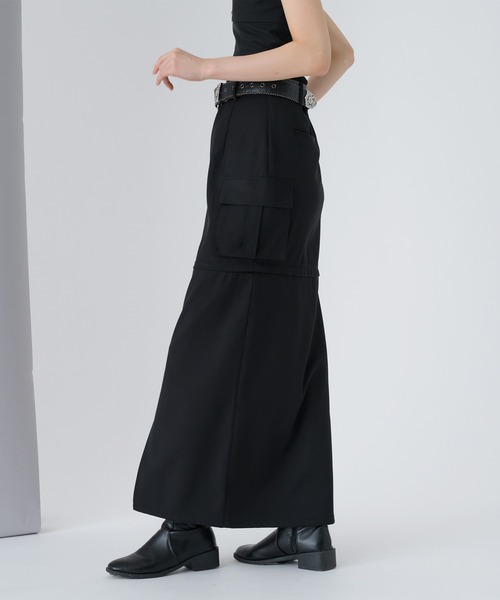 Ellno de Mavie（エルノデメヴィ）の「2wayレングスカーゴナロースカート / SETUP対応（スカート・レディース・ピンク/ブラック・FREE）」の11枚目の写真