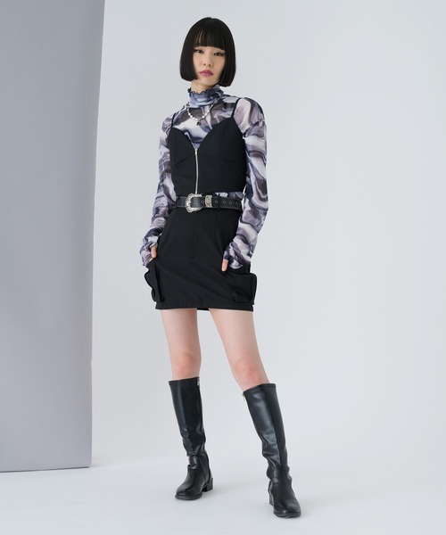 Ellno de Mavie（エルノデメヴィ）の「2wayレングスカーゴナロースカート / SETUP対応（スカート・レディース・ピンク/ブラック・FREE）」の16枚目の写真
