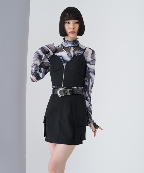 Ellno de Mavie（エルノデメヴィ）の「2wayレングスカーゴナロースカート / SETUP対応（スカート・レディース・ピンク/ブラック・FREE）」の19枚目の写真