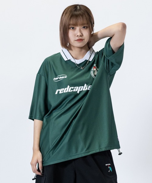 Red Cap Girl（レッドキャプガール）の「【a-r】〔RedCapGirl/レッドキャップガール〕シャドウストライプ チームデザイン ゲームTシャツ（Tシャツ/カットソー・メンズ・ブラック/ホワイト/グリーン・MEDIUM/LARGE）」の18枚目の写真