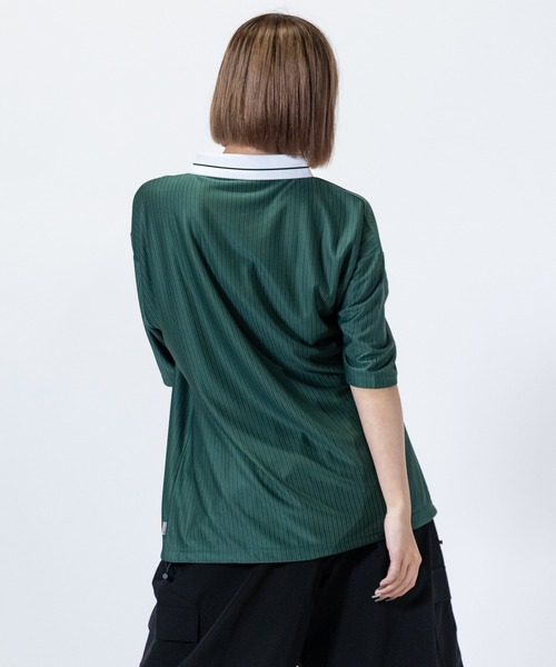 Red Cap Girl（レッドキャプガール）の「【a-r】〔RedCapGirl/レッドキャップガール〕シャドウストライプ チームデザイン ゲームTシャツ（Tシャツ/カットソー・メンズ・ブラック/ホワイト/グリーン・MEDIUM/LARGE）」の20枚目の写真