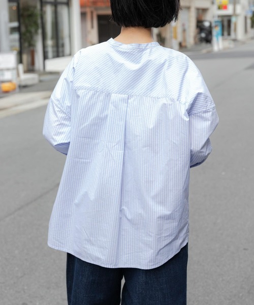 FORK&SPOON（フォークアンドスプーン）の「FORK&SPOON　コットンナイロンシャツ（シャツ/ブラウス・レディース・ブルー/オフホワイト・1）」の11枚目の写真