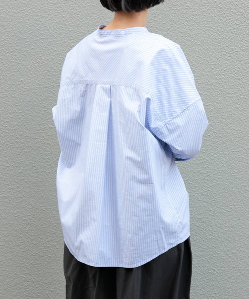 FORK&SPOON（フォークアンドスプーン）の「FORK&SPOON　コットンナイロンシャツ（シャツ/ブラウス・レディース・ブルー/オフホワイト・1）」の17枚目の写真