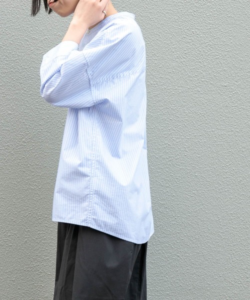 FORK&SPOON（フォークアンドスプーン）の「FORK&SPOON　コットンナイロンシャツ（シャツ/ブラウス・レディース・ブルー/オフホワイト・1）」の19枚目の写真