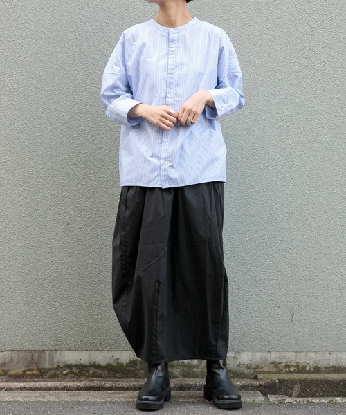 FORK&SPOON（フォークアンドスプーン）の「FORK&SPOON　コットンナイロンシャツ（シャツ/ブラウス・レディース・ブルー/オフホワイト・1）」の21枚目の写真