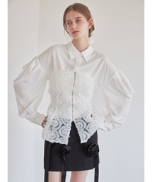 etre loin | Tulle bare top & shirt set(シャツ/ブラウス)