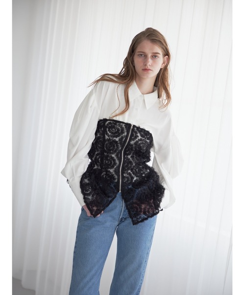 通販でクリスマス etre loin（エトルワン）の「Tulle bare top & shirt set トップス