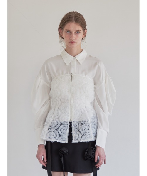 etre loin（エトルワン）の「Tulle bare top & shirt set