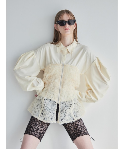セール】Tulle bare top & shirt set（シャツ/ブラウス）｜etre