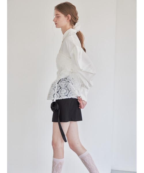 etre loin（エトルワン）の「Tulle bare top & shirt set（シャツ/ブラウス・レディース・ブラック/ホワイト/イエロー・M）」の9枚目の写真