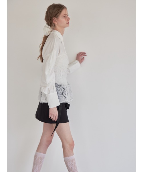 ベアトップ+チューブトップ etre loin Tulle bare top &amp; shirtset etre loin（エトルワン）の「Tulle bare top & shirt set（シャツ