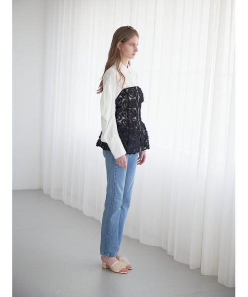 セール】Tulle bare top & shirt set（シャツ/ブラウス）｜etre