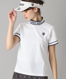 adabat | 【新レーベル ADABAT NAVY】UVカット/吸水速乾 ラインリブモックネックT(Tシャツ/カットソー)