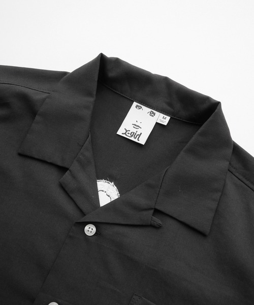 X-girl（エックスガール）の「FACE OPEN COLLAR CROPPED SHIRT（シャツ/ブラウス・レディース・ブラック/オリーブ/ブルー・S/M）」の13枚目の写真