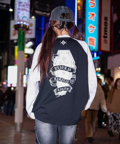 REFLEM/レフレム』ピアス付きラグランL/S TEE/ロングスリーブ