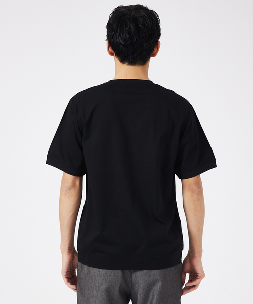 ABAHOUSE GRAY(アバハウスグレイ)の「【接触冷感】シルケット天竺ワイドリブ 半袖Tシャツ(Tシャツ/カットソー・メンズ・グリーン/ホワイト/ネイビー/ブラック/グレイッシュベージュ・46/44/50/48)」の8枚目の写真