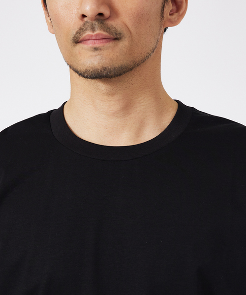 ABAHOUSE GRAY(アバハウスグレイ)の「【接触冷感】シルケット天竺ワイドリブ 半袖Tシャツ(Tシャツ/カットソー・メンズ・グリーン/ホワイト/ネイビー/ブラック/グレイッシュベージュ・46/44/50/48)」の9枚目の写真