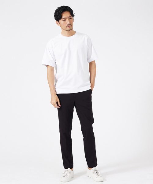 ABAHOUSE GRAY(アバハウスグレイ)の「【接触冷感】シルケット天竺ワイドリブ 半袖Tシャツ(Tシャツ/カットソー・メンズ・グリーン/ホワイト/ネイビー/ブラック/グレイッシュベージュ・46/44/50/48)」の17枚目の写真