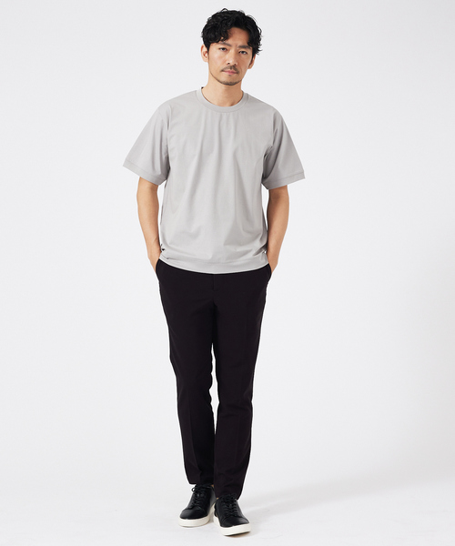 ABAHOUSE GRAY(アバハウスグレイ)の「【接触冷感】シルケット天竺ワイドリブ 半袖Tシャツ(Tシャツ/カットソー・メンズ・グリーン/ホワイト/ネイビー/ブラック/グレイッシュベージュ・46/44/50/48)」の20枚目の写真