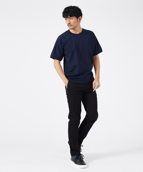 ABAHOUSE GRAY(アバハウスグレイ)の「【接触冷感】シルケット天竺ワイドリブ 半袖Tシャツ(Tシャツ/カットソー・メンズ・グリーン/ホワイト/ネイビー/ブラック/グレイッシュベージュ・46/44/50/48)」の22枚目の写真