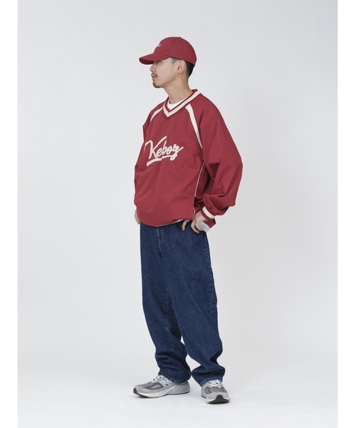 KEBOZ（ケボズ）の「COTTON V NECK PULLOVER JACKET（ブルゾン・メンズ・ブラック/ホワイト/バーガンディー・M/L/XL）」の5枚目の写真