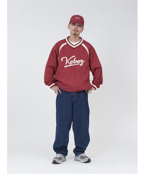 KEBOZ（ケボズ）の「COTTON V NECK PULLOVER JACKET（ブルゾン・メンズ・ブラック/ホワイト/バーガンディー・M/L/XL）」の4枚目の写真